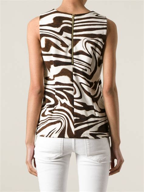 michael kors pink and brown zebra striped top|michael kors zebra: Women's Tops .